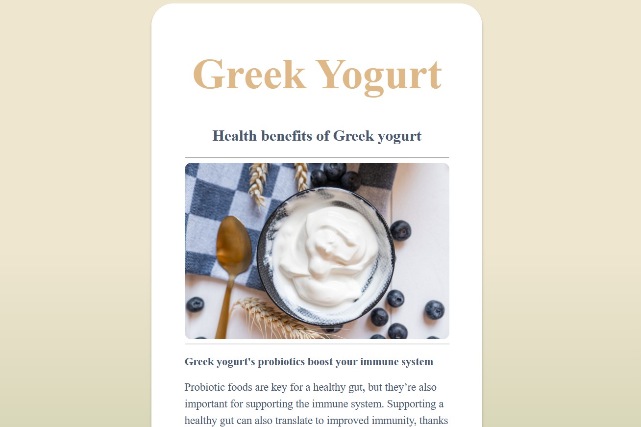 Yogurt project